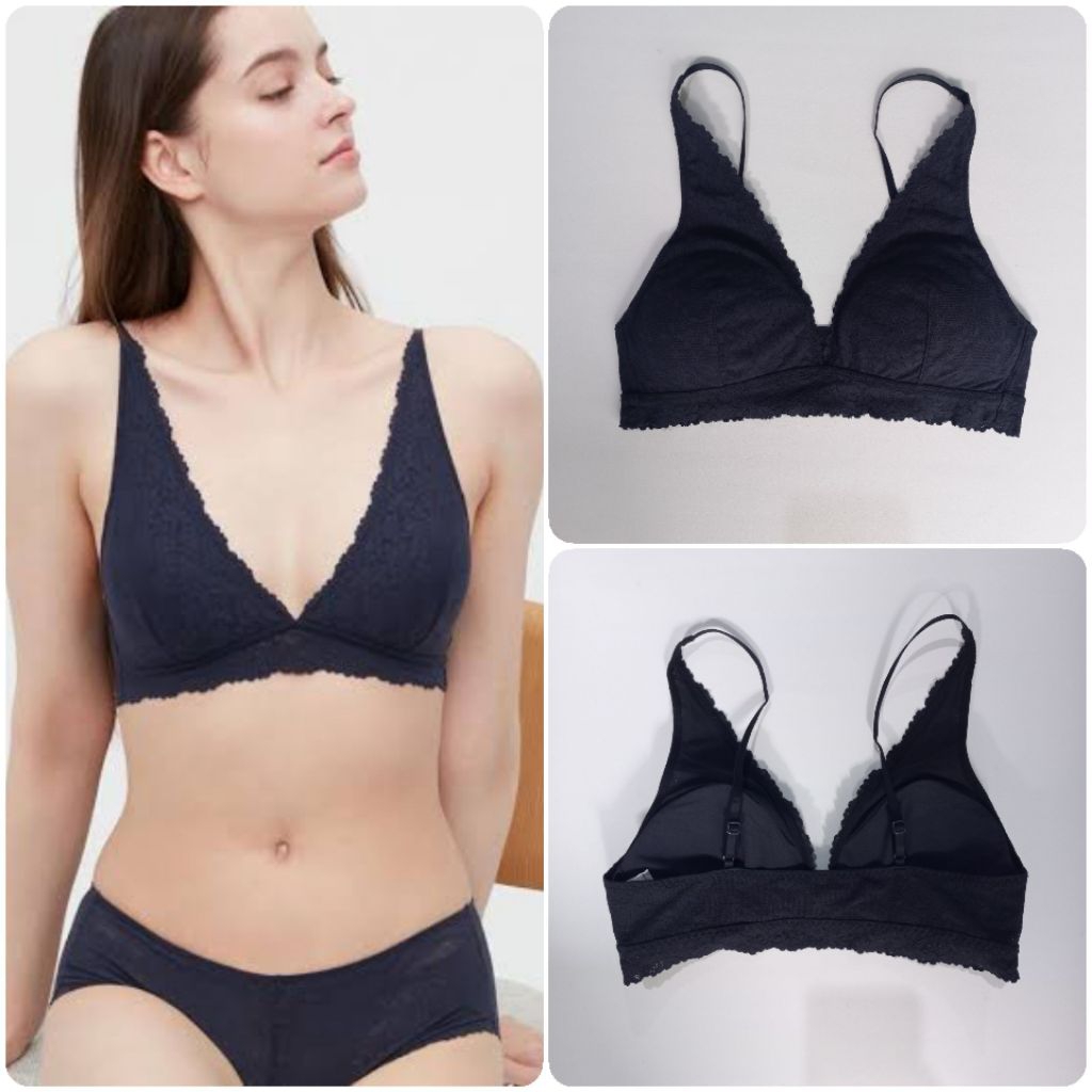 UNIQLO Wireless Relax Plunging Lace Bra