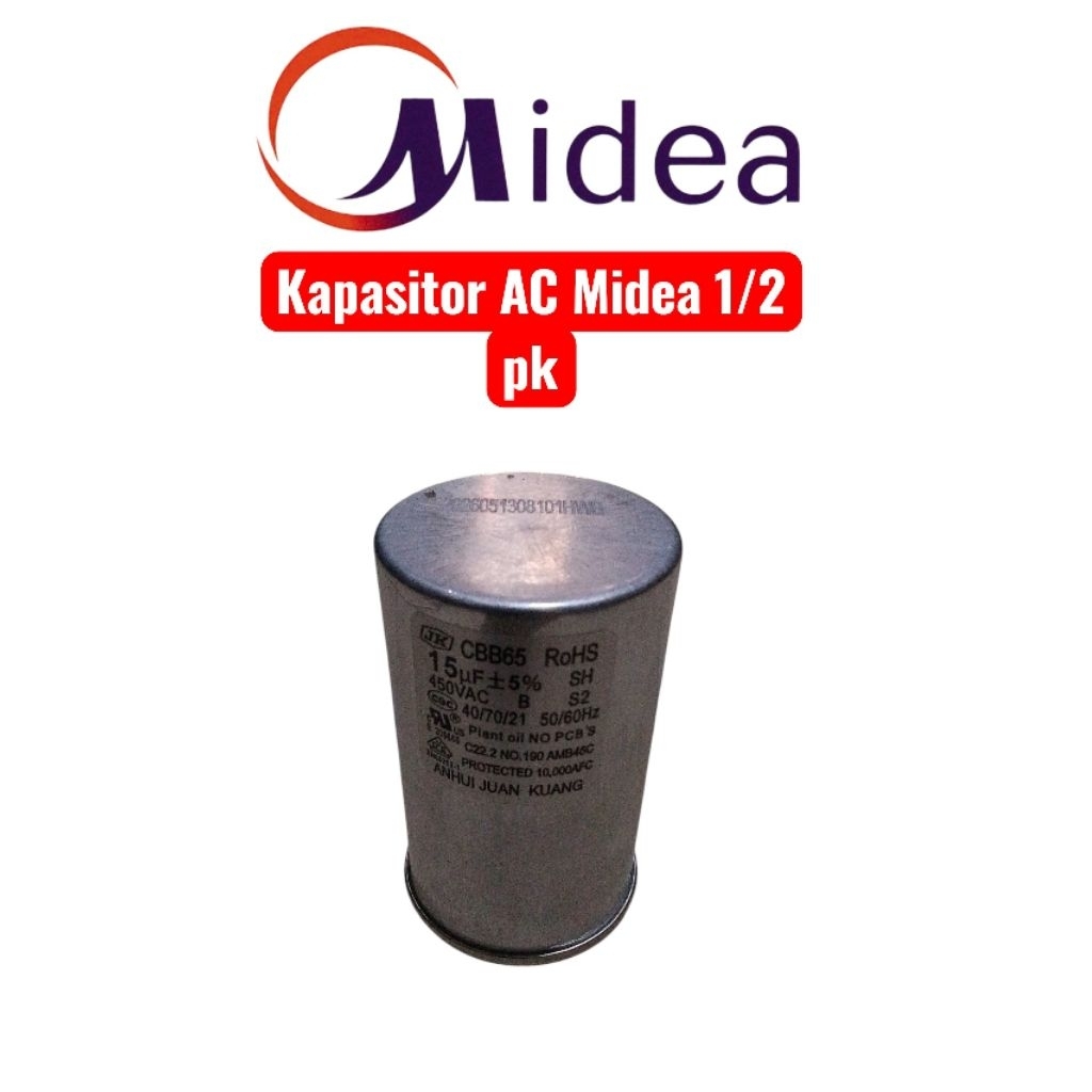 Kapasitor original AC Midea 1/2 pk 15uf