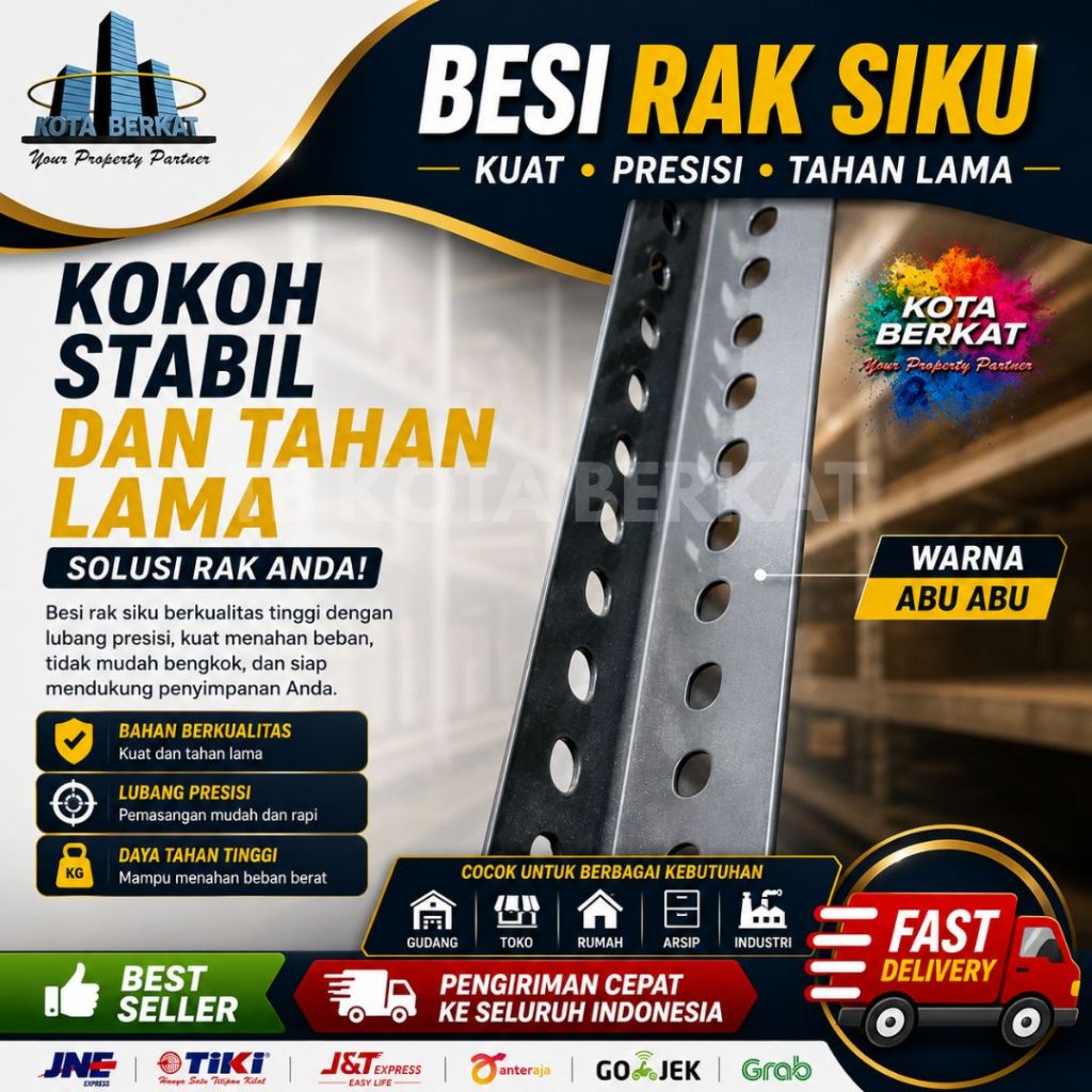 SIKU RAK LUBANG/ BESI SIKU BOLONG/ SIKU UNTUK RAK PANJANG 3 M (WAJIB MEMBACA DESKRIPSI)