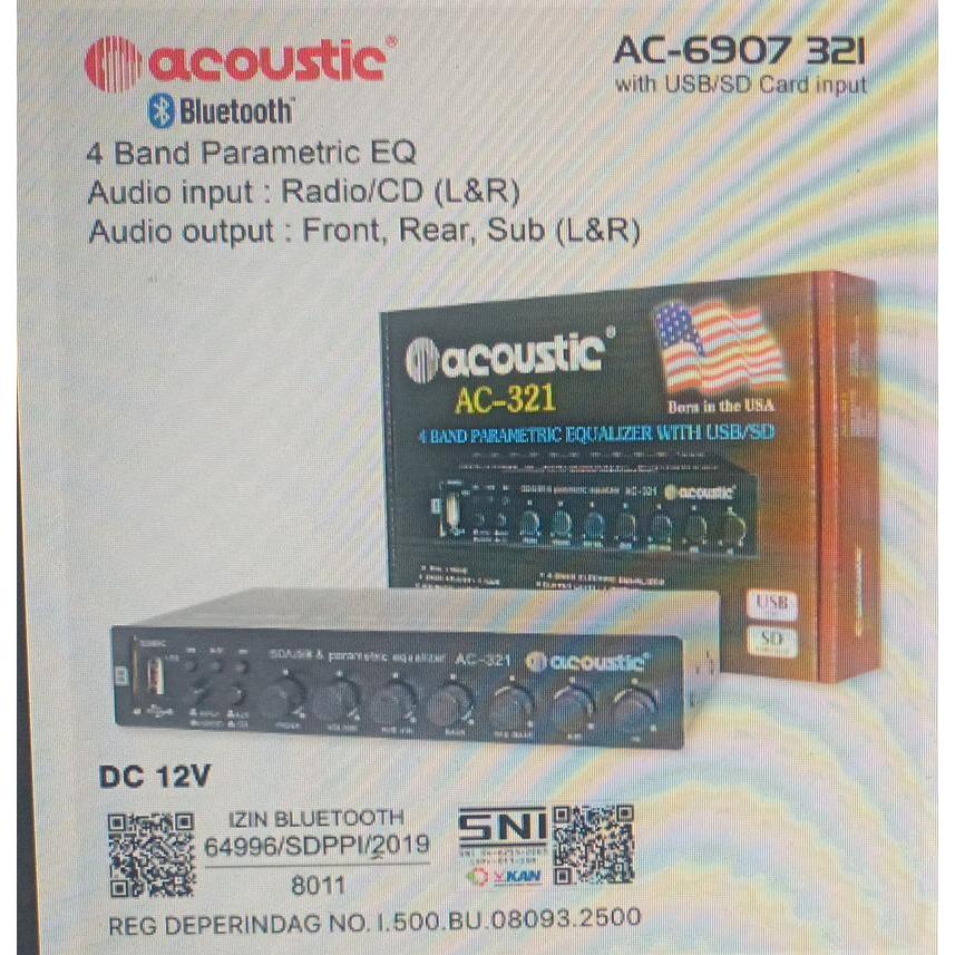 AMPLIFIER ACOUSTIC AC 6907 321 BLUETOOTH AC DC USB-SD-FM
