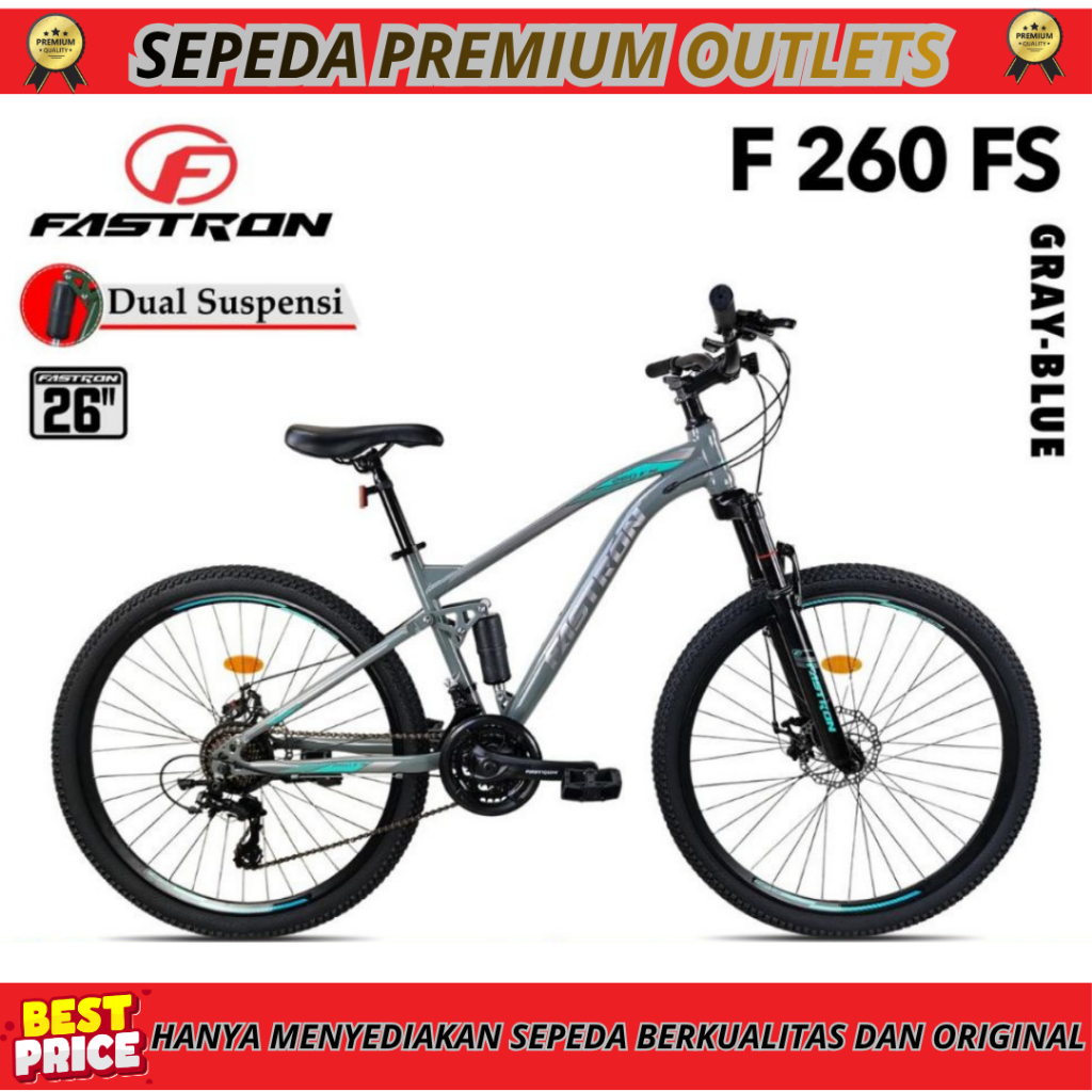Sepeda Gunung MTB 26 27.5 FASTRON F 260 FS FULL SUSPENSION FORK DEPAN LOCKOUT