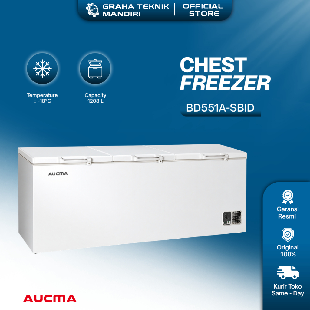Aucma Chest Freezer 818 Liter BD820NA-SBID