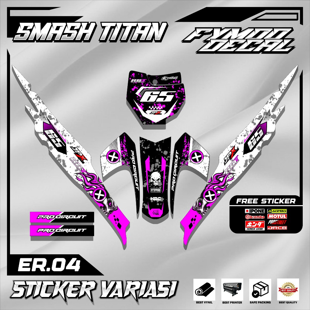 (NEW) STICKER DECAL STRIPING RBT HONDA SMASH TITAN 155 CUSTOM SUPERMOTO TERBARU KODE 26.04