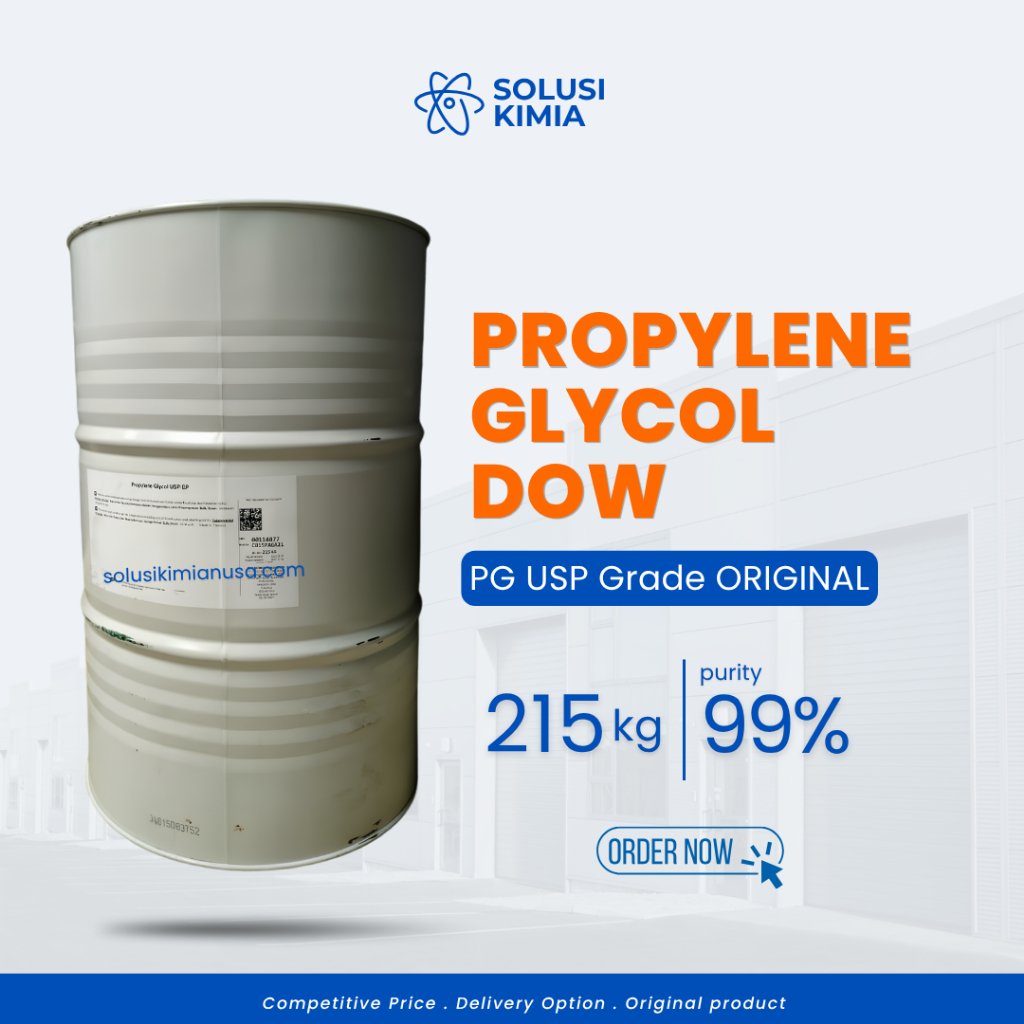 Propylene Glycol USP Grade DOW Drum 215 Kg | PG Food Grade Kosmetik Farmasi Humektan Solvent