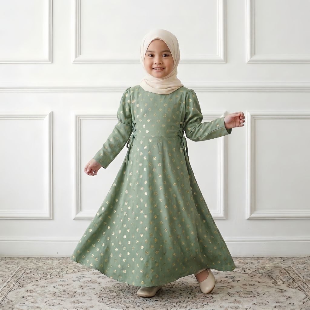 Hallybaba Kids - Gamis Anak Perempuan Punjabi 1-10th Model Sari India Modern