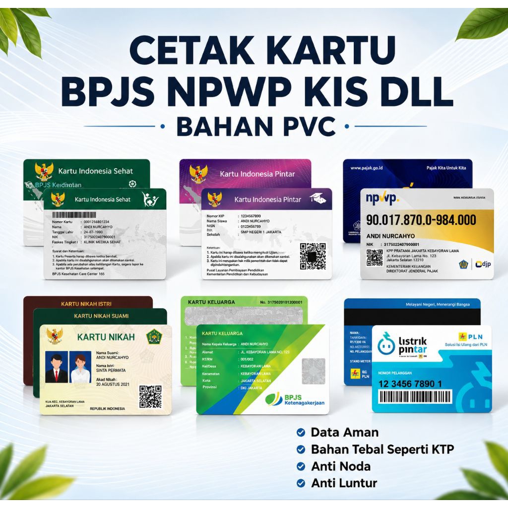 cetak kartu BPJS/kis/kartu nikah