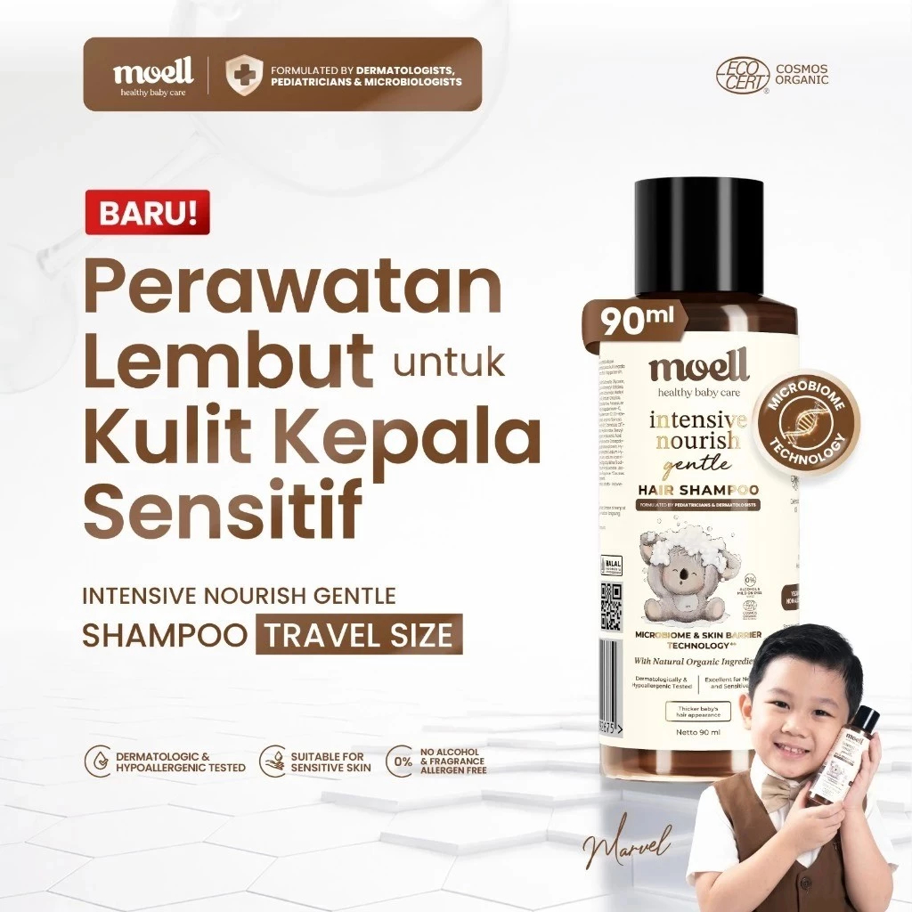 Moell Intensive Nourish Gentle Shampoo 90ml travel size botol kecil shampo bayi dan anak