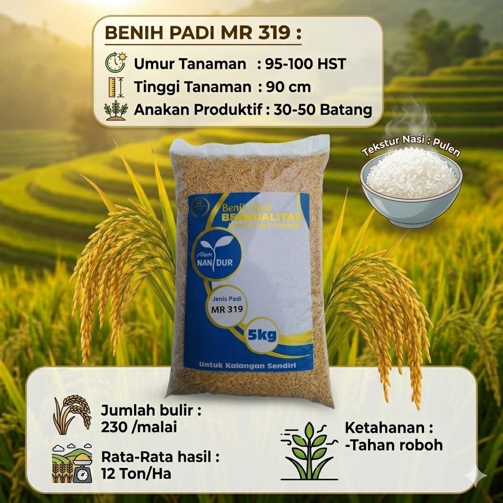 BIBIT | BENIH PADI MR 319 KEMASAN 5KG