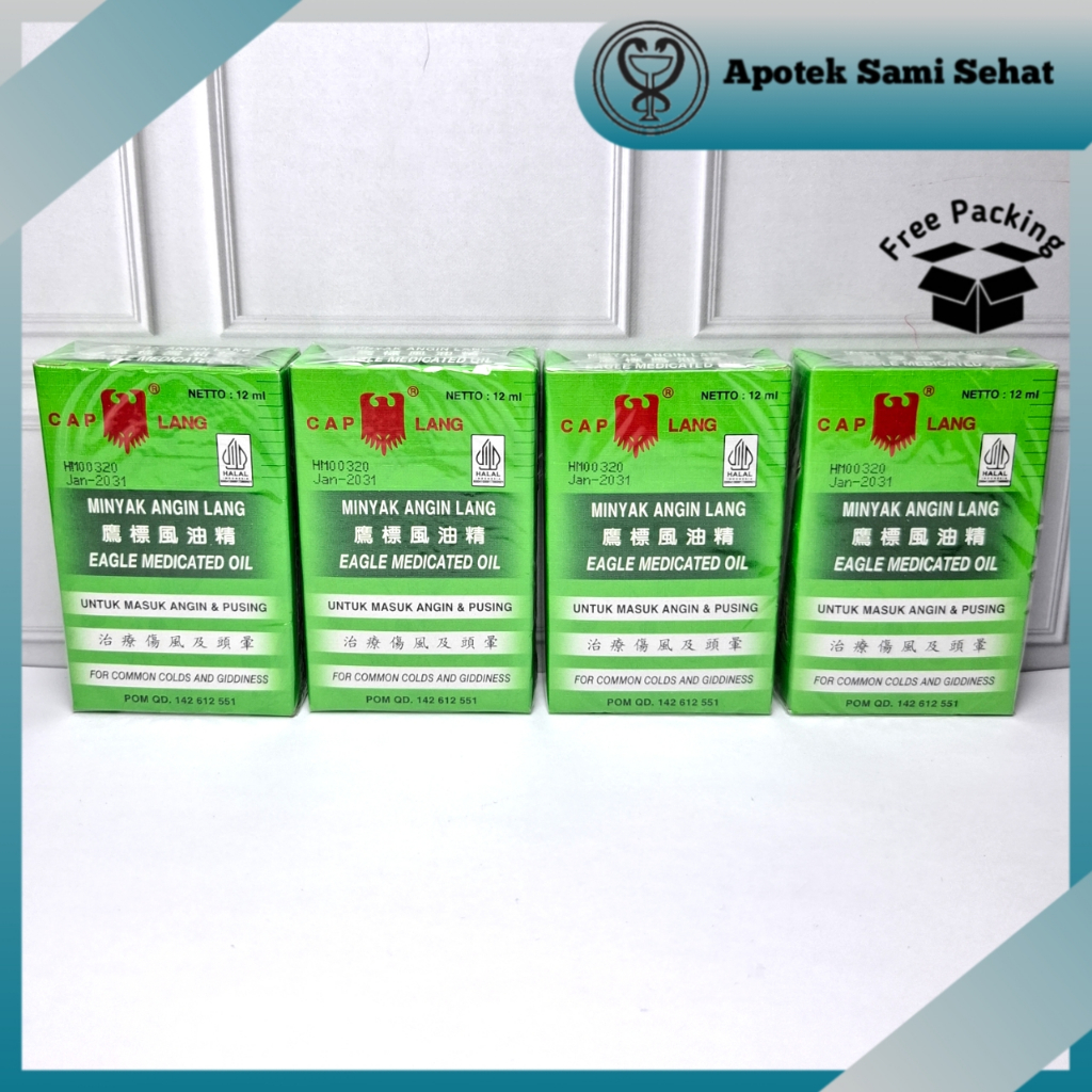 4 PCS CAP LANG MINYAK ANGIN LANG PPO 12 ML