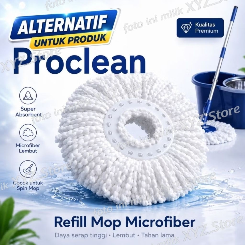 Refil Mop Untuk Proclean / Refil Pel Microfiber / Kain Pel / Kain Pel Microfiber