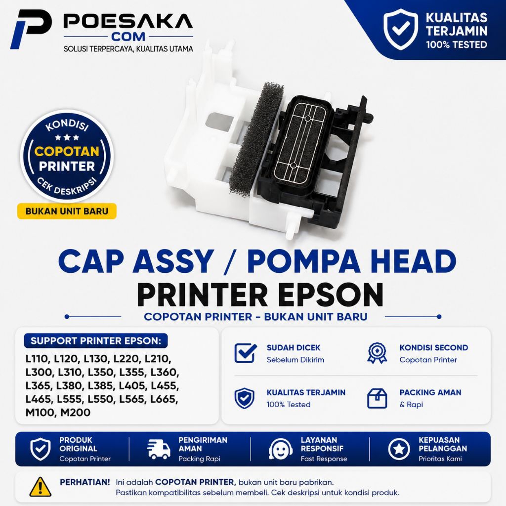 Cap Assy Pompa Head Epson L120 L210 L220 L300 L310 L350 L355 L360 L365 L380 L405 L455 L550 L565 Orig