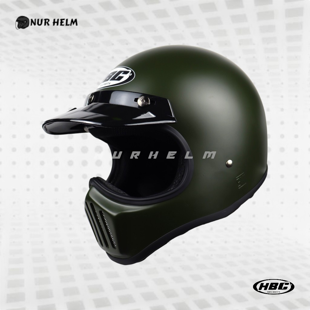 HBC Cakil Pet Solid - Army Doff - Helm Retro