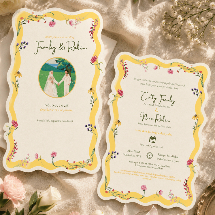 Garden Bloom Wedding Invitation | Template Undangan Digital Canva Elegant Floral
