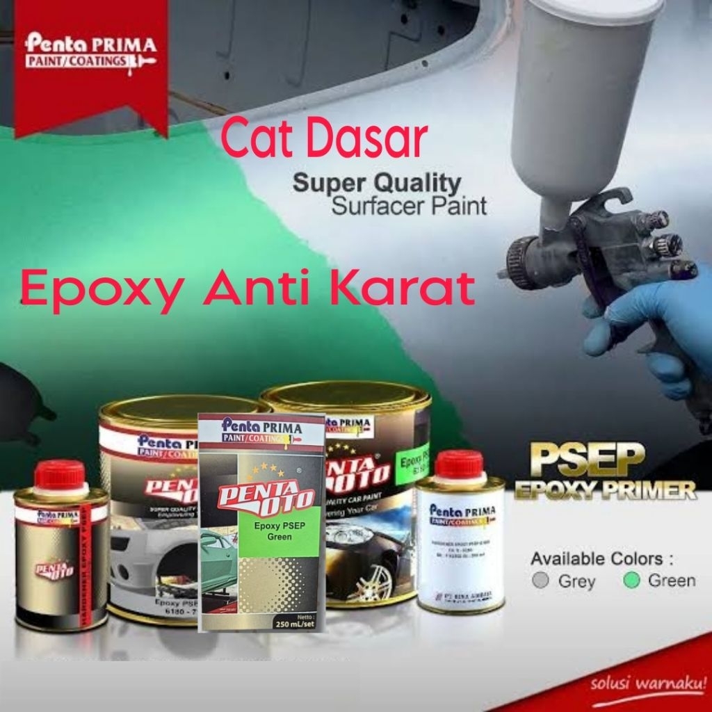 Cat Dasar Poksi Anti Karat Epoxy PSEP Hijau Penta Oto Cat Mobil