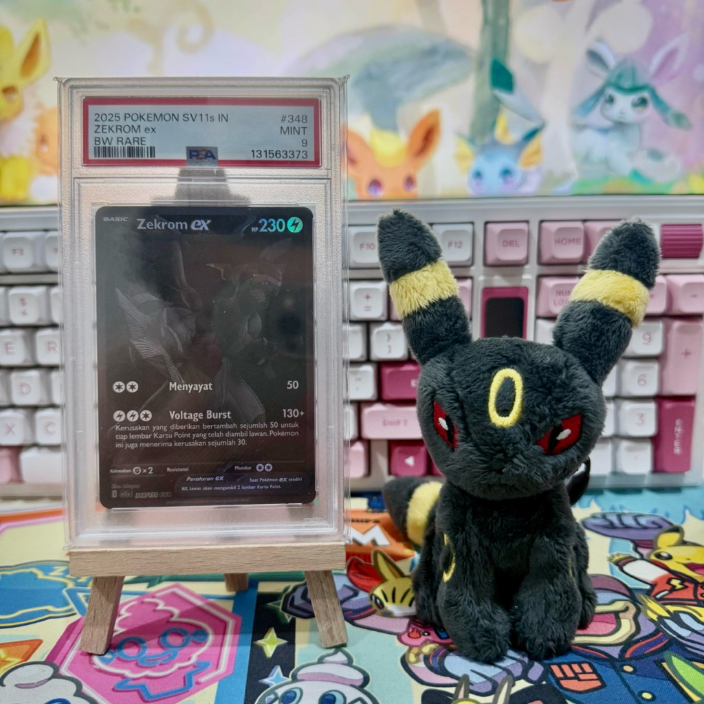 Pokemon Zekrom ex BWR 348/172 SV11s PSA 9 Black White Rare Pokemon Card Indonesia Graded