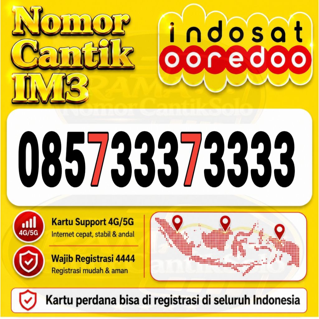 Kartu Perdana Nomor Cantik Super IM3 INDOSAT 77777 88888 99999 00000