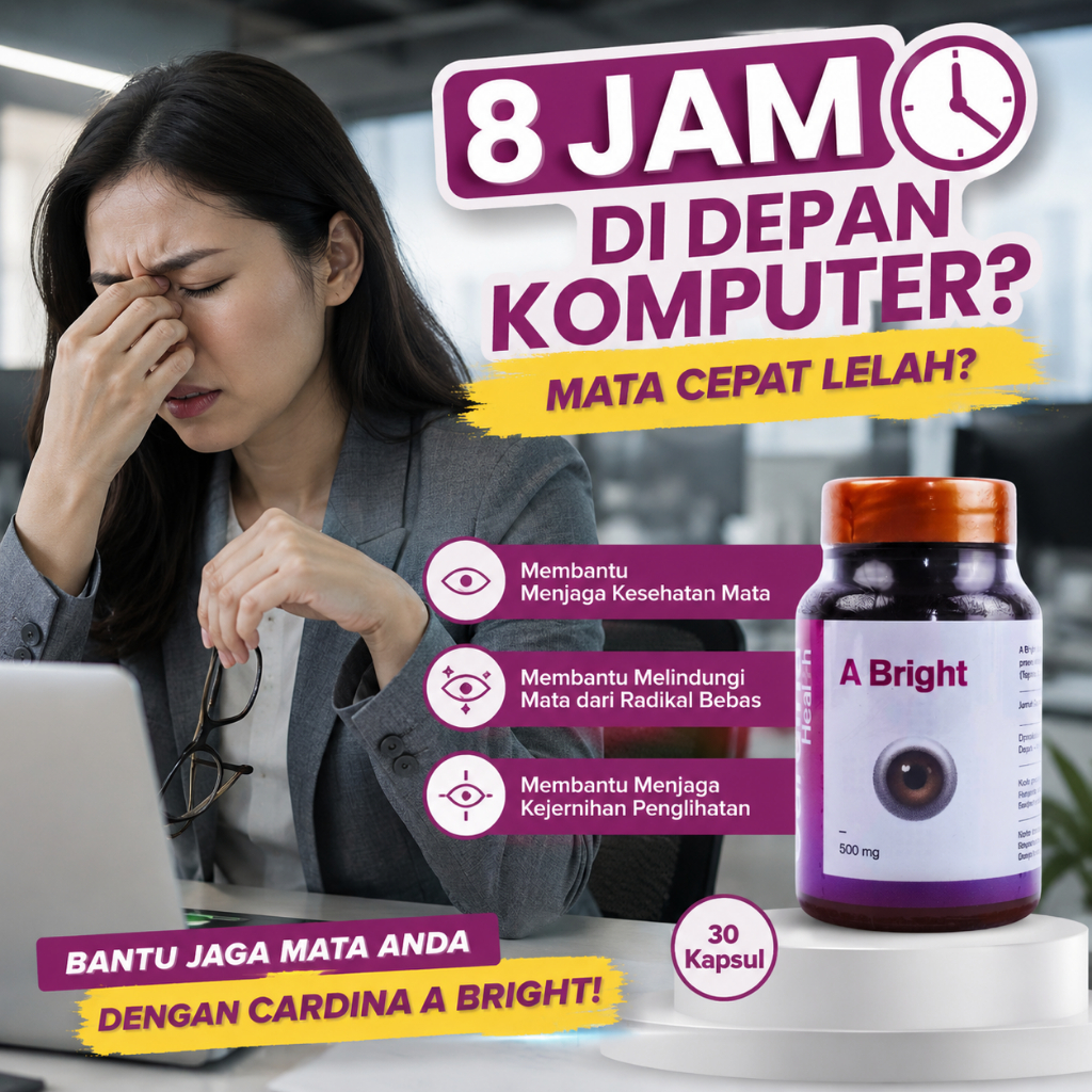 HAYFA OFFICIAL 2 BOTOL - CARDINA A BRIGHT Suplemen Herbal Kesehatan Mata | Mata Lelah | Mata Kering 