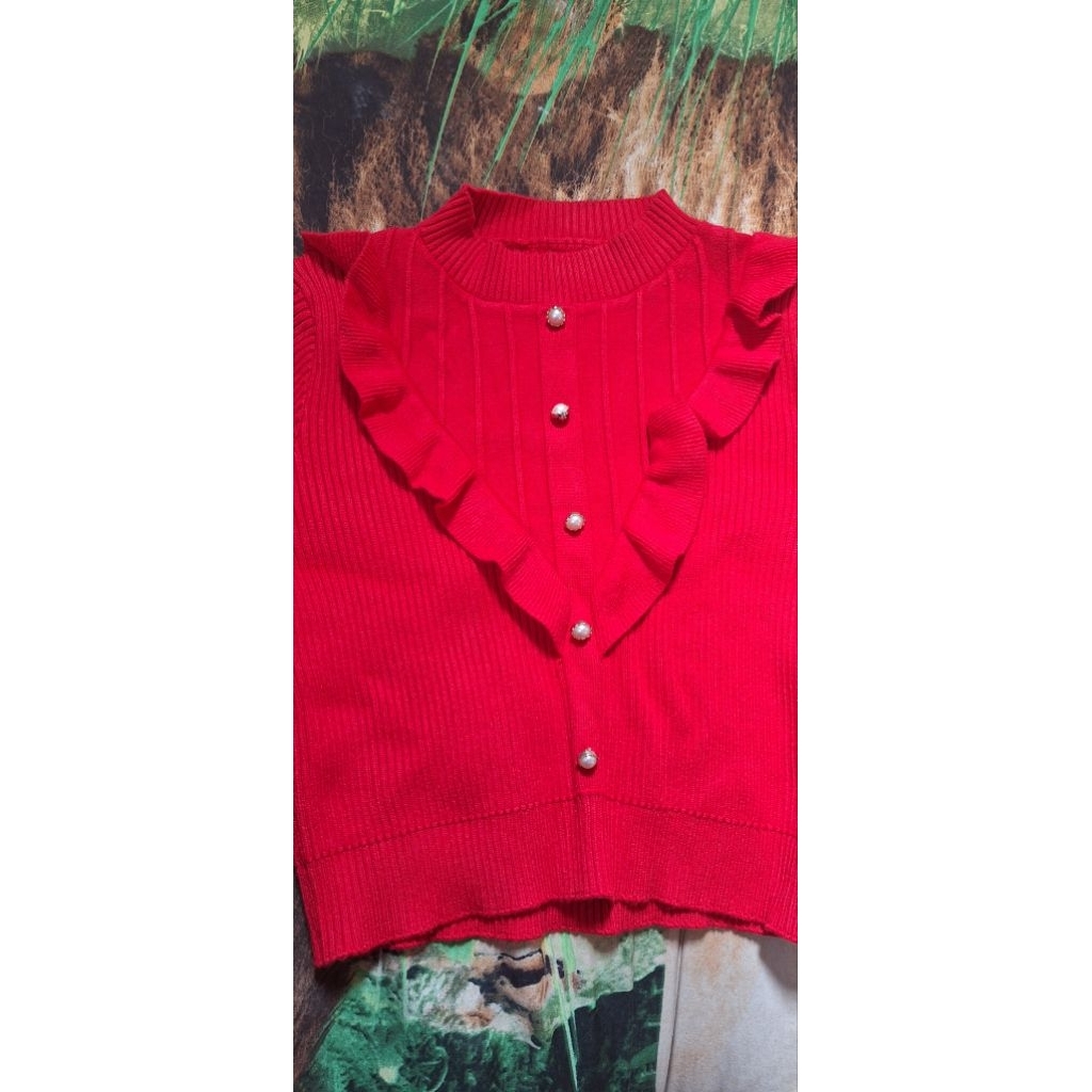 Atasan wanita merah maroon