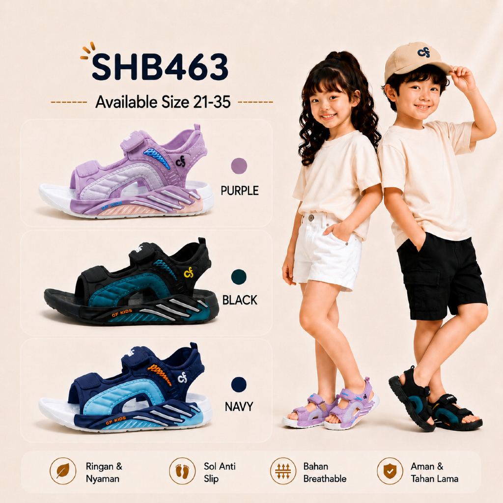 LK Sepatu Sendal Anak Laki Laki Perempuan Import Sandal Gunung Anak 1-9 Tahun Sport Olahraga Size 21