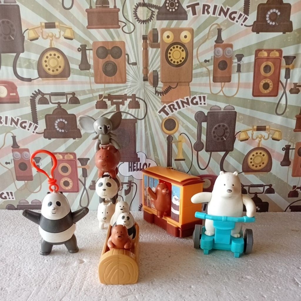 Mainan wbb mcd We Bare Bears figure takeall 5pcs