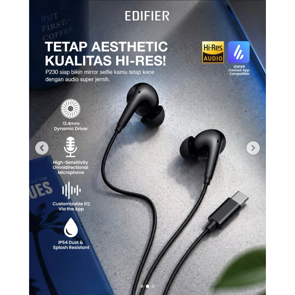 EDIFIER P-230 / P230 Type USB C Wired In Ear Earphone Built in Microphone