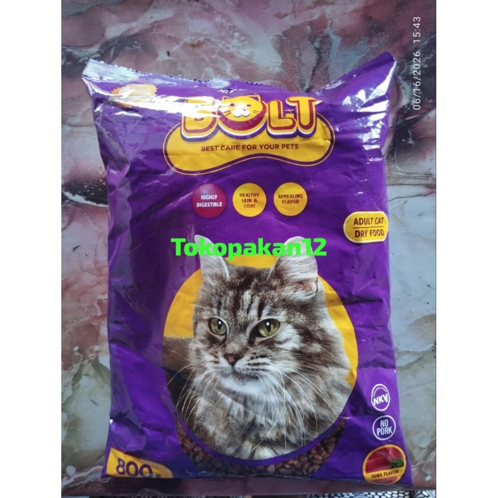 Makanan Kucing/ Pur Kucing Bolt Tuna Ikan - 800gr