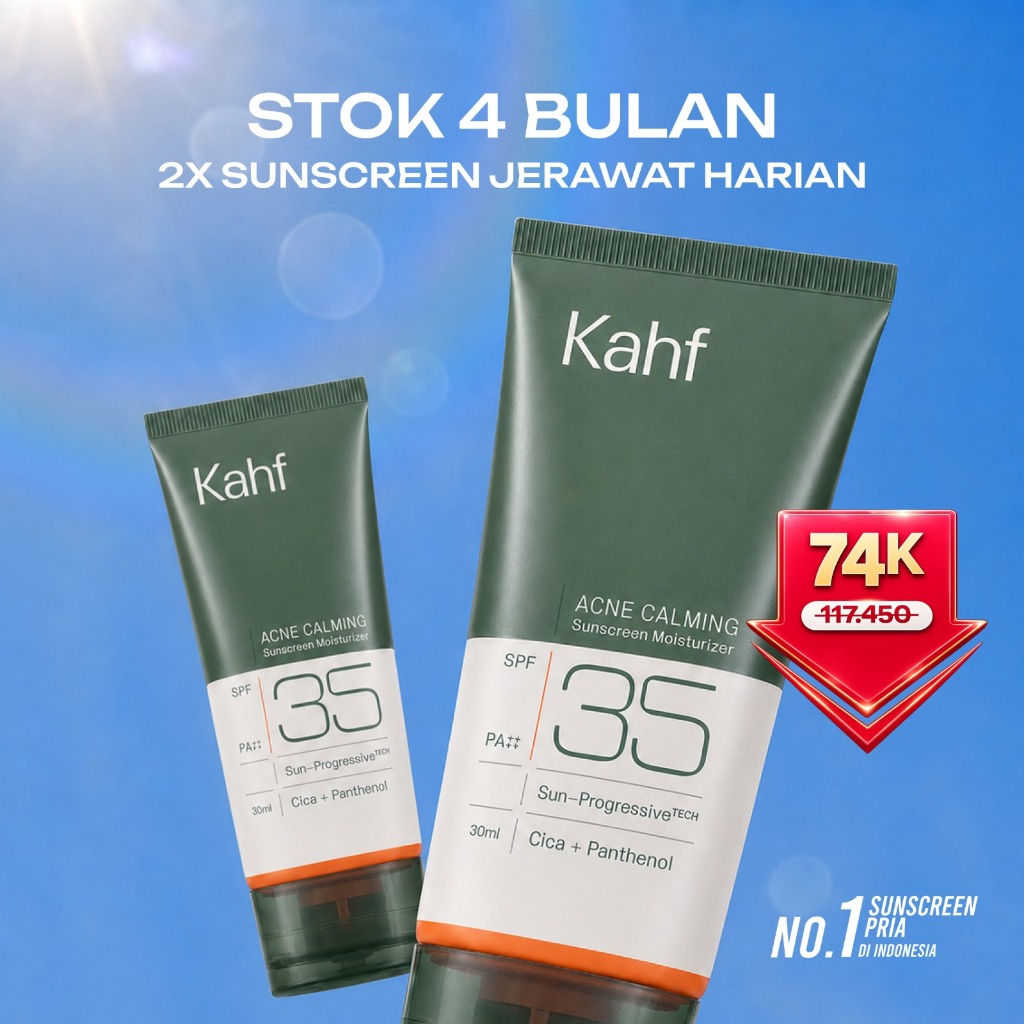 NEW ARRIVAL Kahf Twin Pack Sunscreen All Series Bright Fresh & Acne Calming Sunscreen Serum SPF 50 P