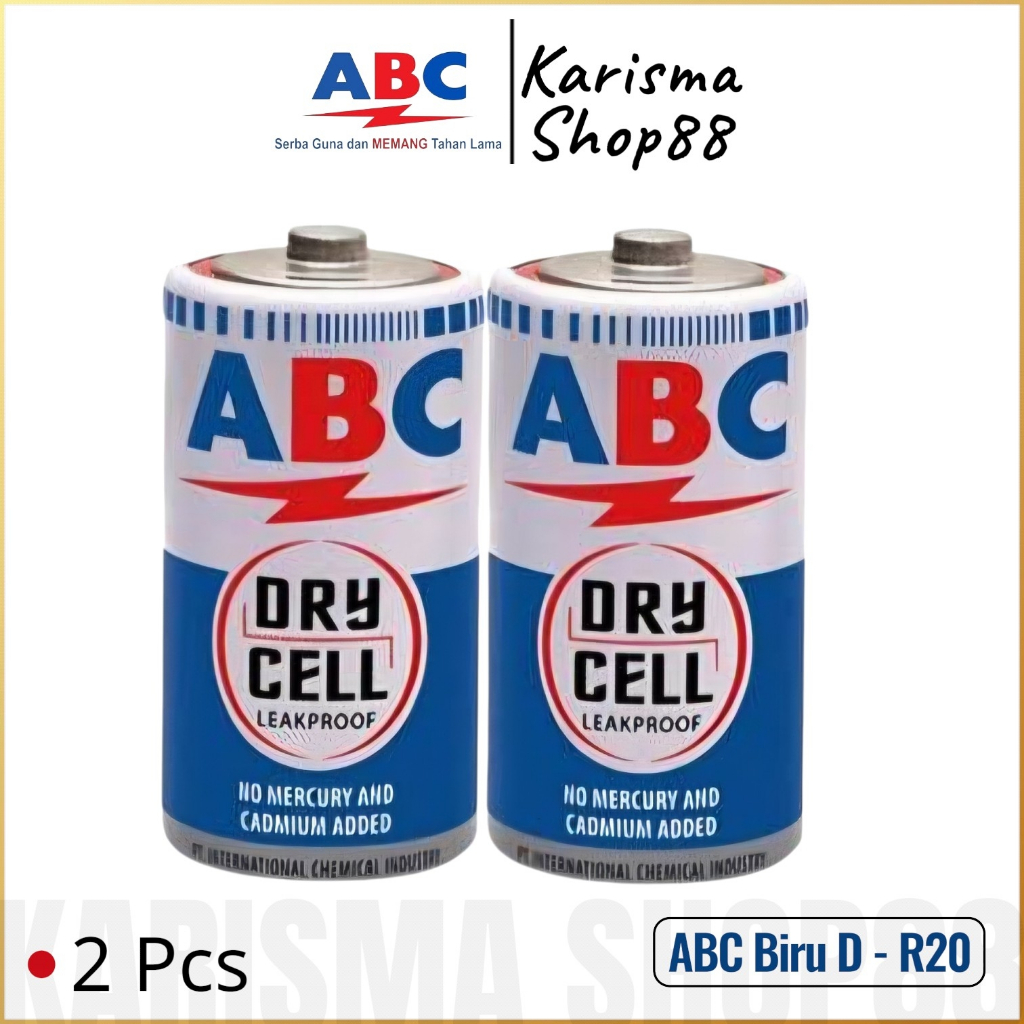 Baterai / Batu Batre Type D ABC BIRU isi 2 Pcs / battery kompor / water heater / radio