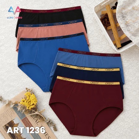 (3PCS) CELANA DALAM WANITA KARET KATUN PREMIUM CD OREO 1236 BAHAN KATUN