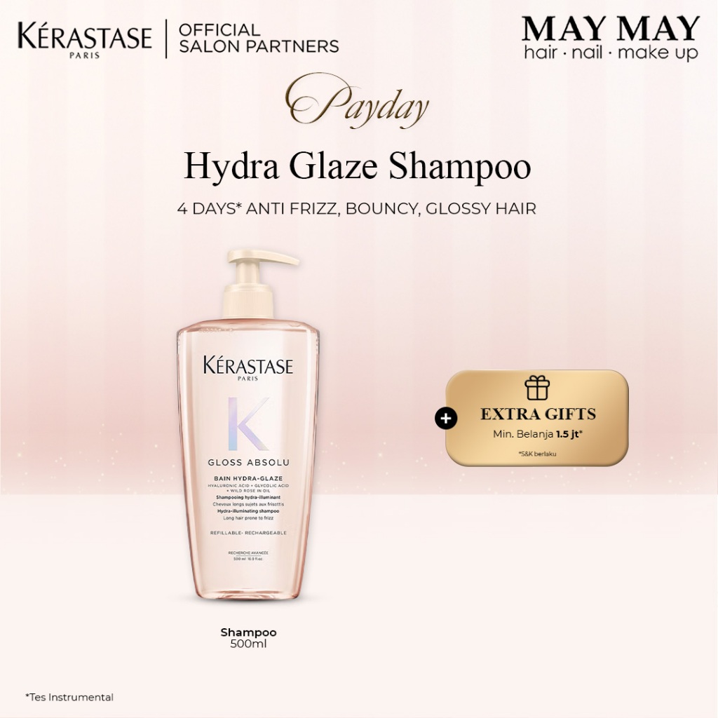 Kerastase Gloss Absolu Bain Hydra Glaze 500ml - Shampoo for Anti Frizz, Glossy, Bouncy Hair