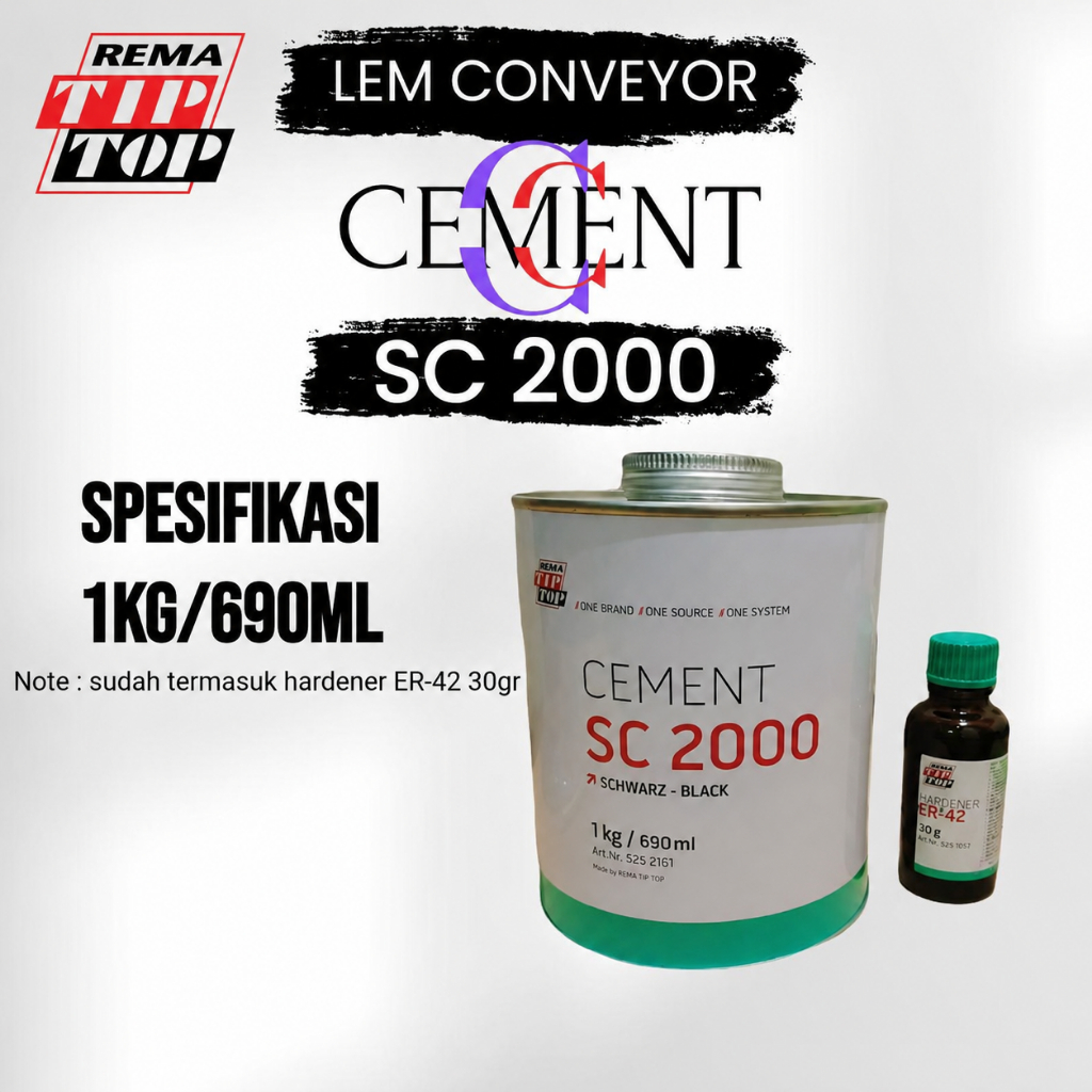 Lem SC 2000 satu set + Hardener - Lem Conveyor Cement SC 2000 + Hardener ER-42 - Rema Tip Top