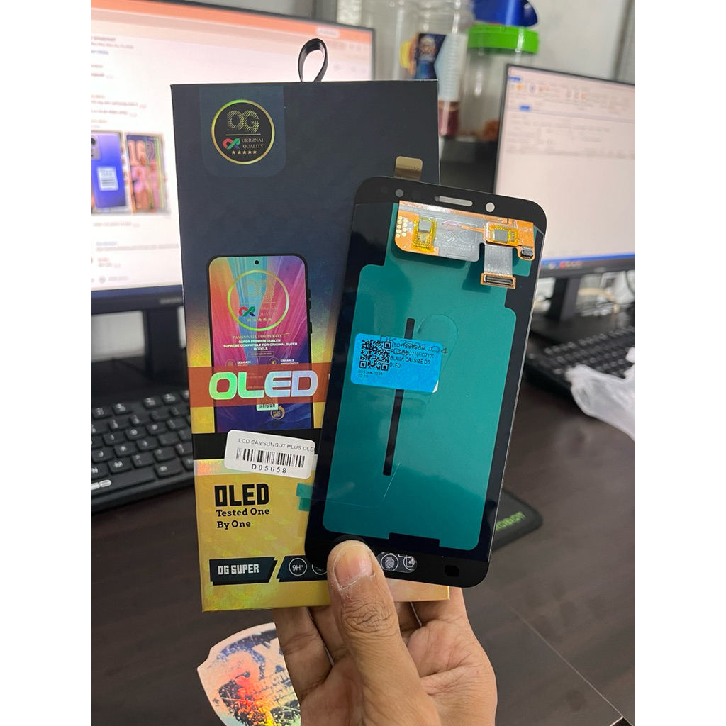 LCD OLED 1:1 SAMSUNG GALAXY J7 PLUS J710 / C8 J7100 OG SUPER ORI SIZE ORIGINAL BERGARANSI TERMURAH