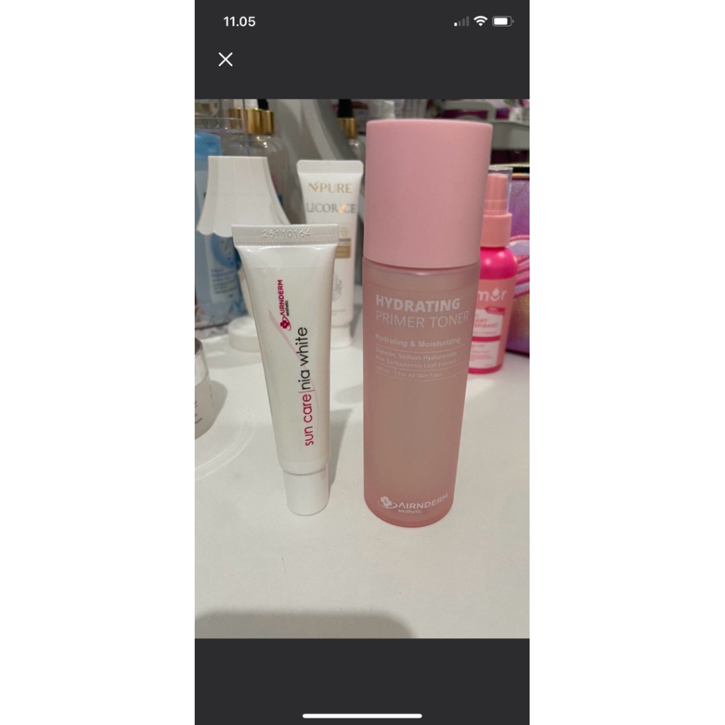 preloved bundling AIRIN SKINCARE suncare dan primer toner