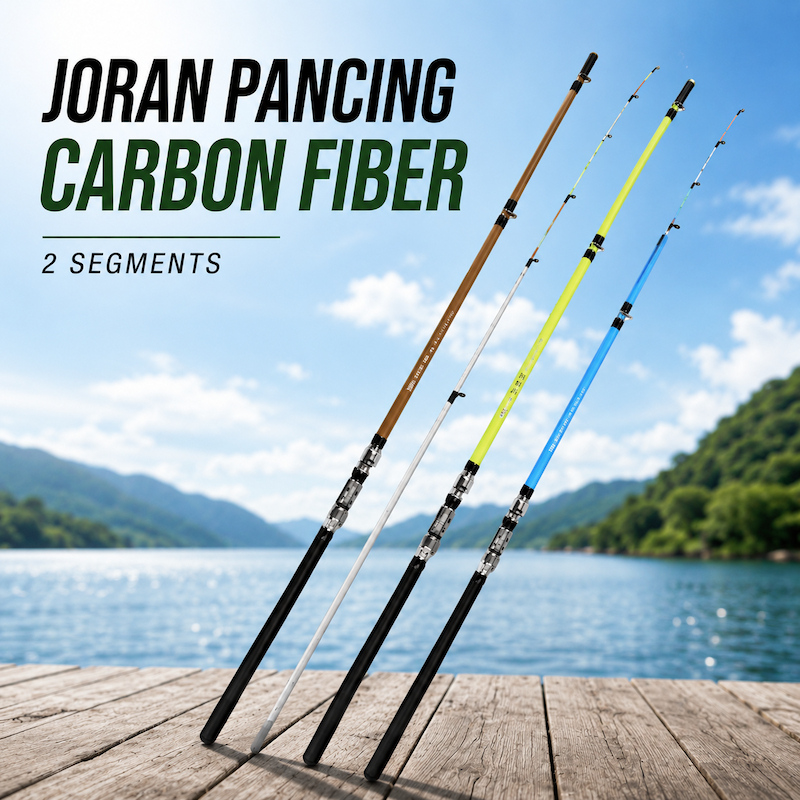 Joran Pancing Carbon Fiber 2 Segments 1.3M 1.8M Spartacus Tongkat Stik Pancingan Fishing Rod