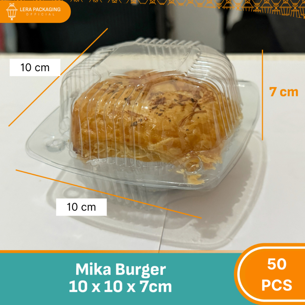 Mika Plastik Burger Bening Transparan /Tray Burger/ Tray Zuppa Soup/ Tempat Burger/Mika Bolu