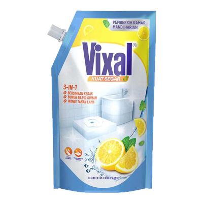 Vixal Kuat Segar Pembersih Kamar Mandi Lemon Refill 600 ml