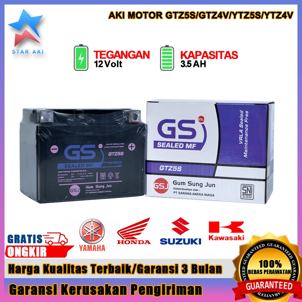 Aki Motor Yamaha Freego Aki Kering Accu Kering MF GTZ5S