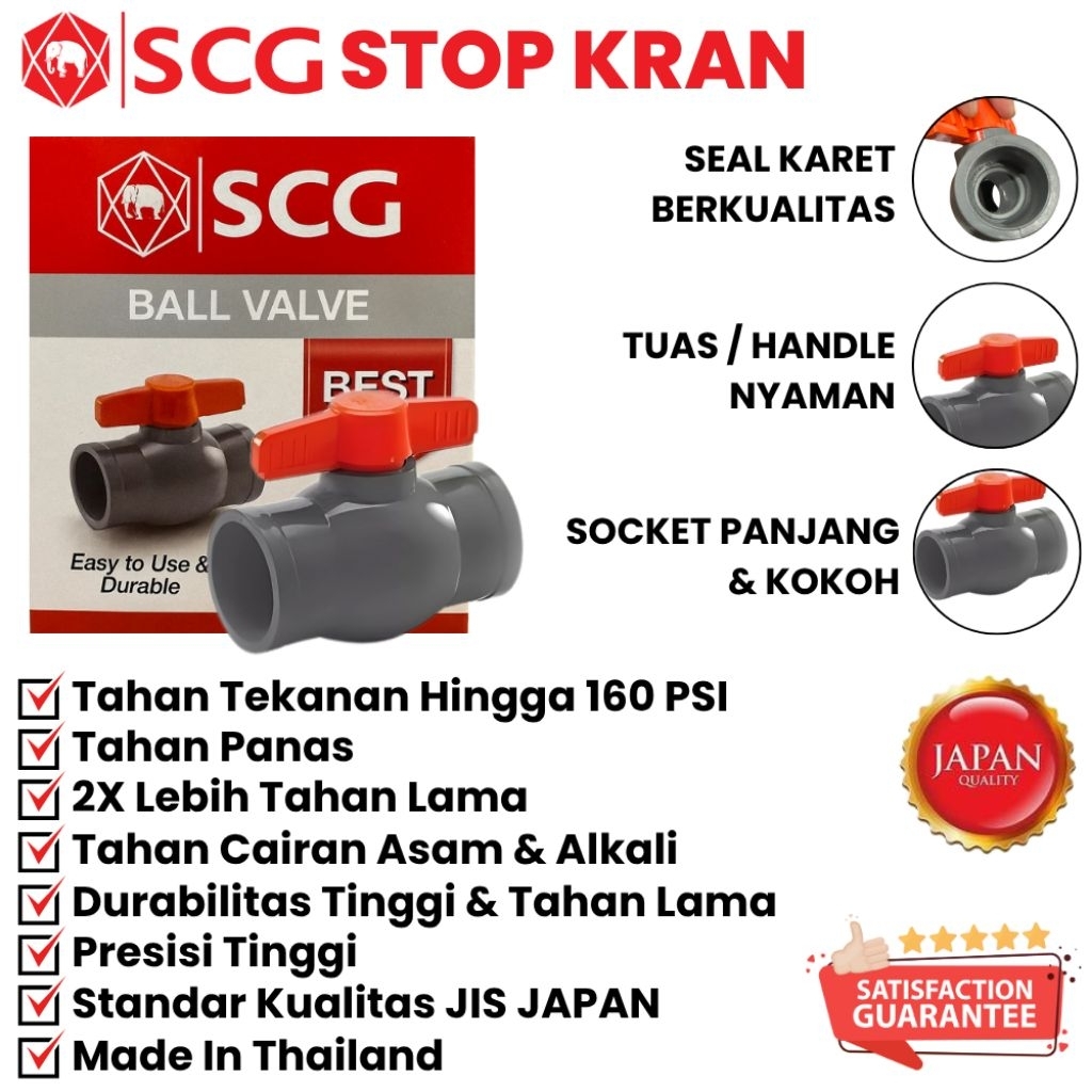SCG STOP KERAN PVC SCG BALL VALVE UKURAN 1"