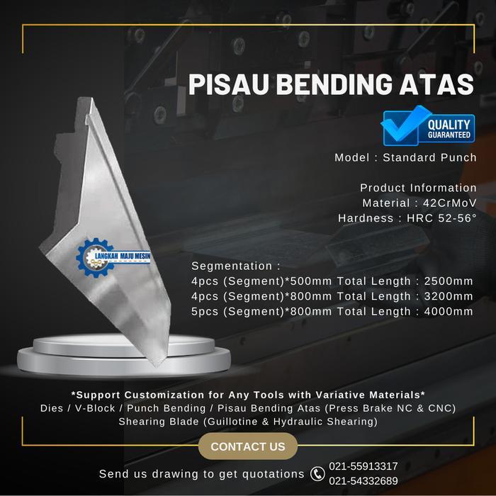 Pisau Bending / Pisau Tekuk siku 90 derajat Panjang 80cm - 80cmx5pcs/4000