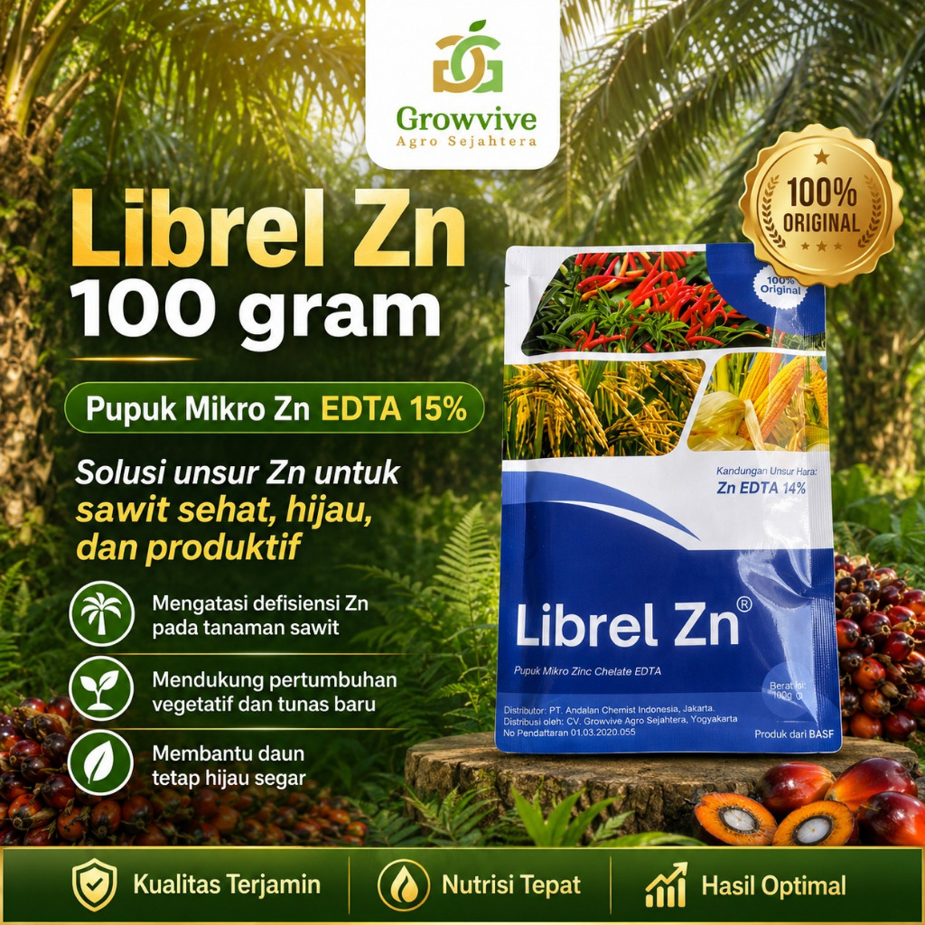 Pupuk Mikro Librel Zn 100 gram untuk Pohon Sawit