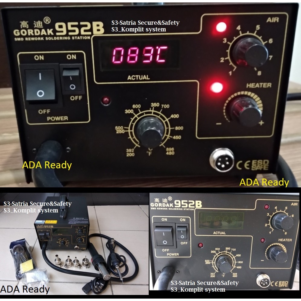 952B Gordak 952-B digital alat Solder uap Blower Rework Station Soldering dengan Suhu Adjustable set