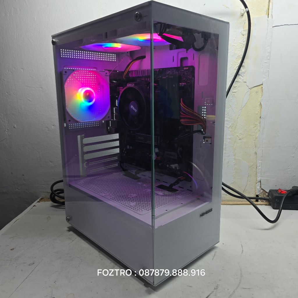 PC Gaming AMD Ryzen 5 5600G Mobo Asrock B450M 16/512GB NVME Siap Pakai