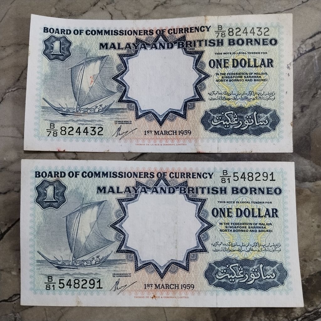 uang asing Malaya borneo 1 Dollar 1959