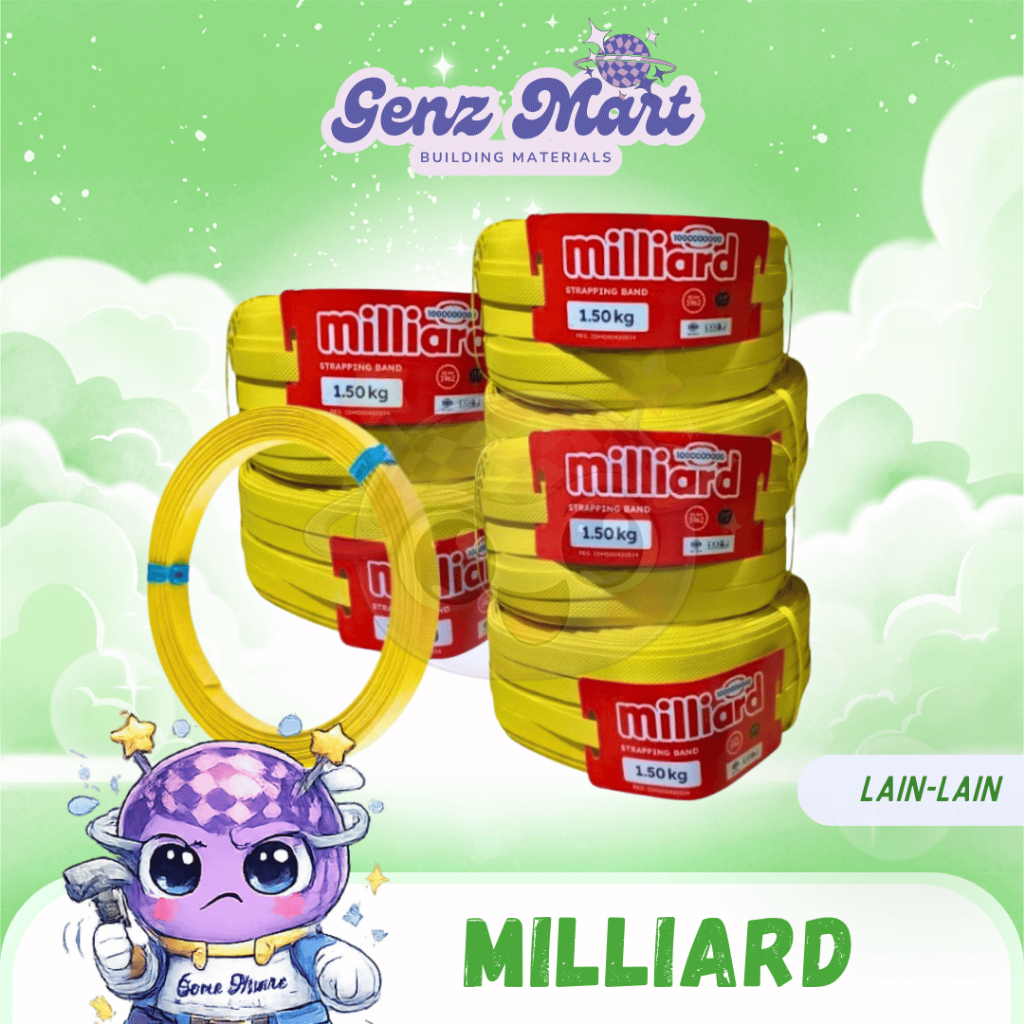 Tali Packing Kuning Milliard / Strapping Band Milliard 16mm 1,5kg 170m / Tali Pengikat / Tali Strapp