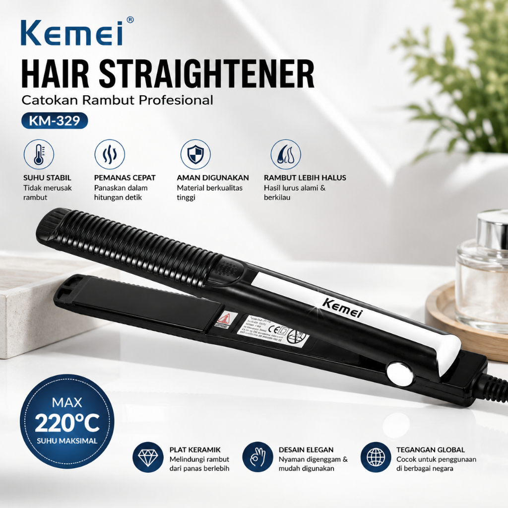 ( COD ) Catokan Rambut Kemei ORIGINAL 2 in 1 Pelurus dan Curly - Kemei 2139 / CATOKAN KEMEI 2139