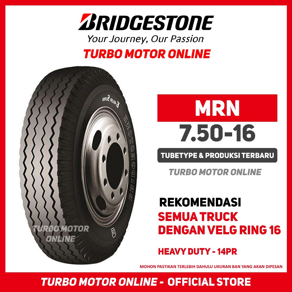 Ban Truk Bridgestone MRN 750 R16 16 Truck Colt Diesel Canter Ragasa 7.50 R16