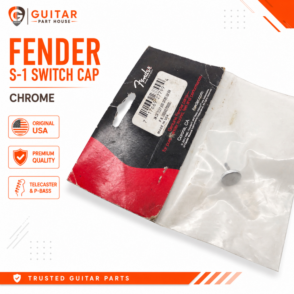 Genuine Fender Telecaster / Precision Bass S-1 Switch Cap Chrome Original USA | Tutup Tombol S1 Swit