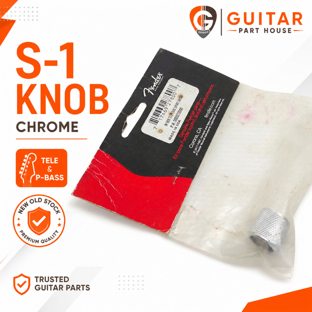 Genuine Fender Telecaster / Precision Bass S-1 Knob Chrome Original USA | Knob Potensiometer Push Pu