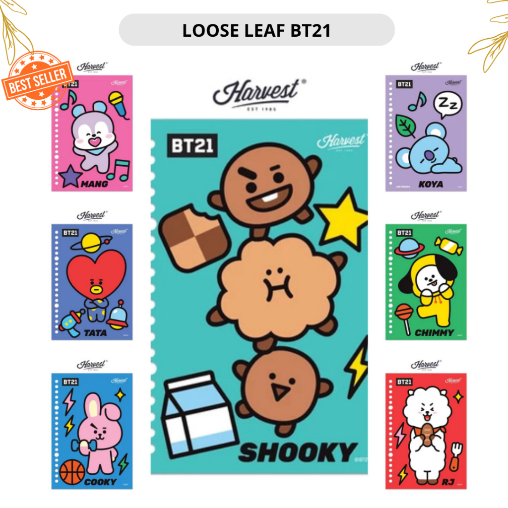 Kertas Binder A5 Loose Leaf The Harvest BT21 Isi 20 Lembar Bonus FREE Photocard | Refill Binder A5 P