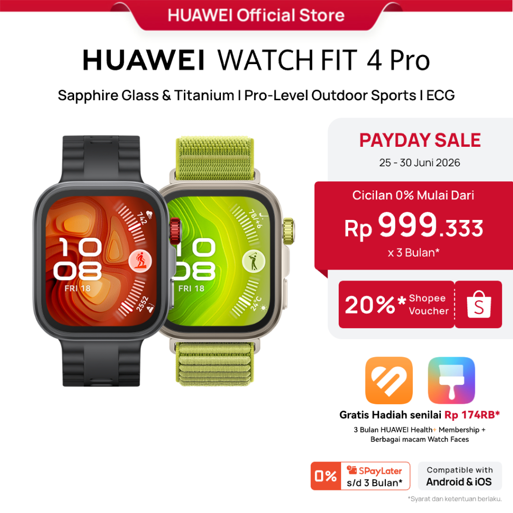 [PAYDAY] HUAWEI WATCH FIT 4 Pro | Sapphire Glass & Titanium | Pro-Level Outdoor Sports | ECG | 10-Da